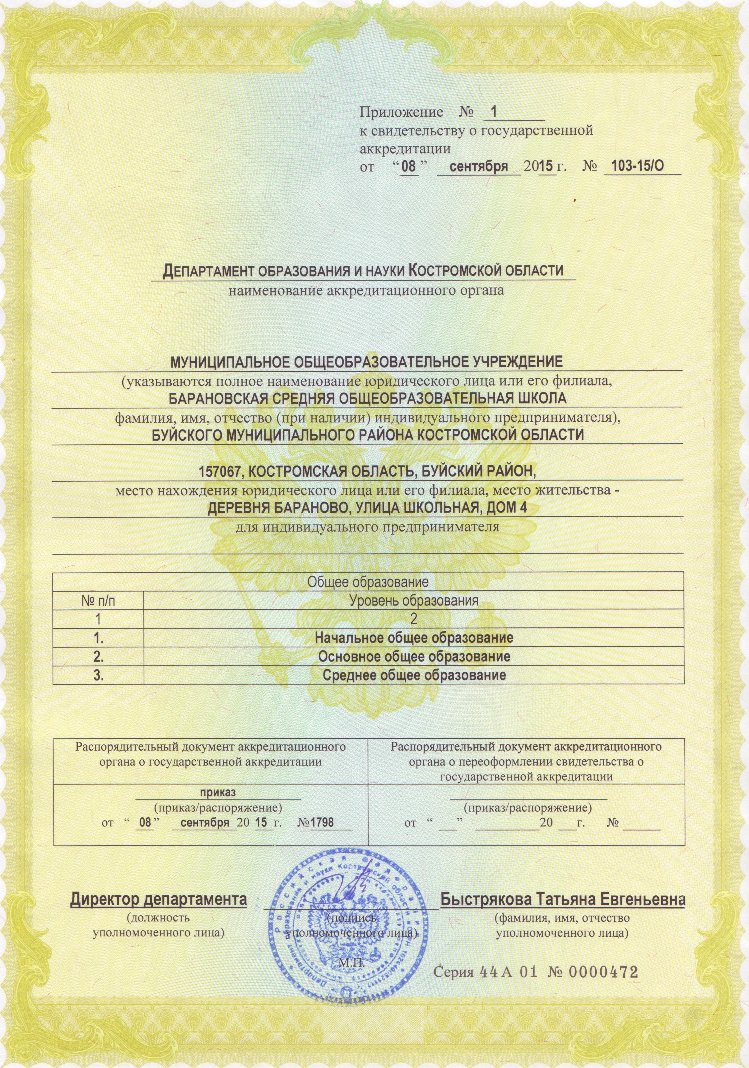 Аккредитационный документ